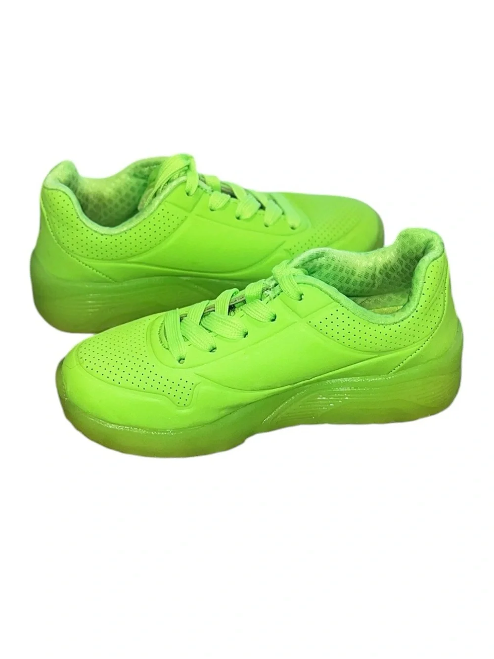 Skechers Street Uno Lite Neon Lime Sneakers Kids Size 12 Like New